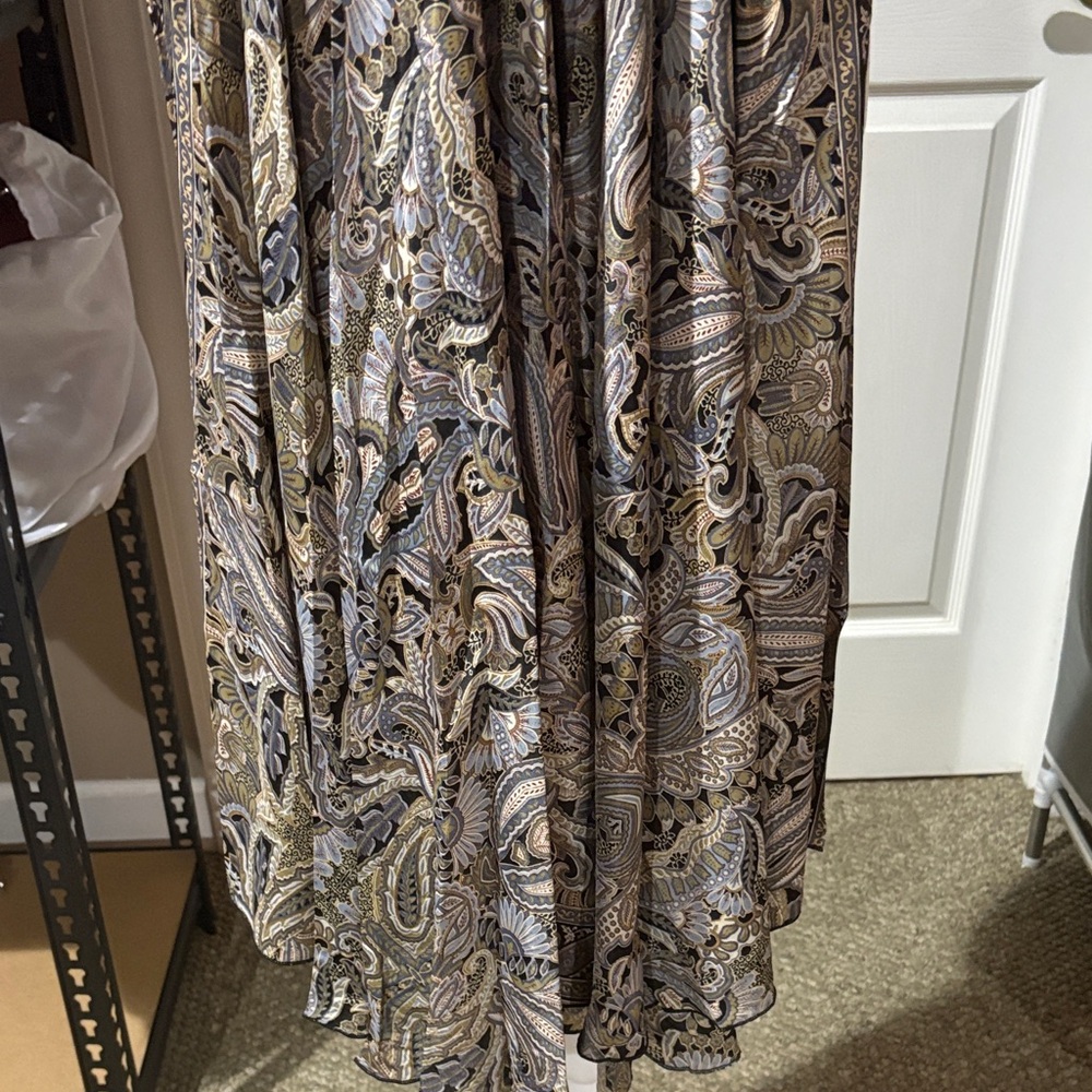 NWT Sz OS Indian Elegant 100% silk Paisley tube top Maxi dress - Picture 4 of 15